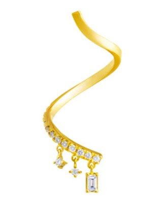 ahkahゴールドのストーン付きピアス