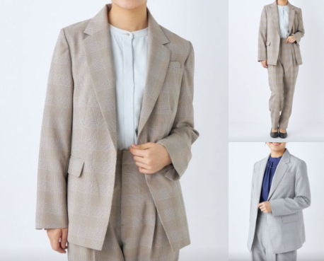 SUIT SELECT（スーツセレクト）ベージュのチェックジャケット