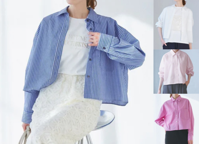 ROPÉ PICNIC（ロペピクニック）ブルーのストライプシャツ