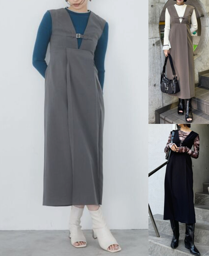 MURUA(ムルーアグレーのジャンパースカート