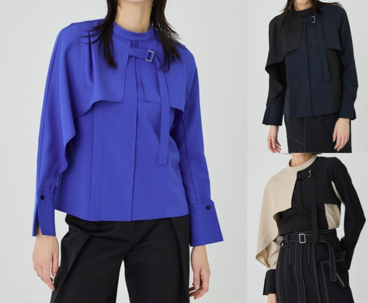 UNITED TOKYO(ユナイテッドトウキョウ)パープルブルーのフレアレイヤードブラウス