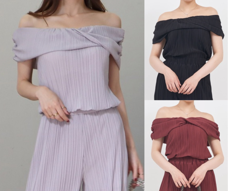 ROYAL PARTY（ロイヤルパーティー）ライトパープルのオフショルカットソー