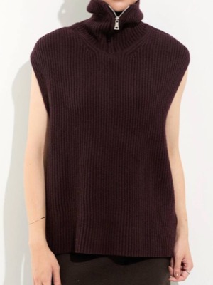 L'Appartement(アパルトモン)ブラウンのハーフジップニット