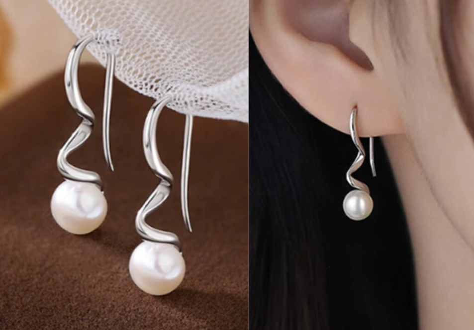 SHEIL(シェイル)シルバーxパールのピアス