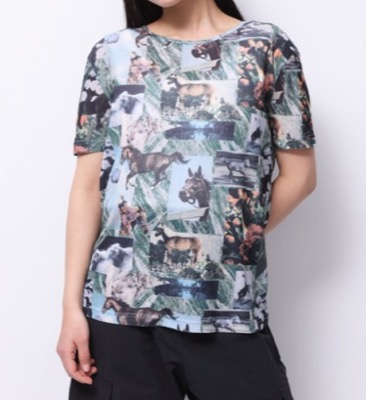 Common Noun（コモンナウン）グリーンのフォトプリントTシャツ