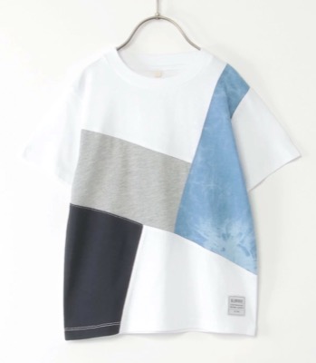 ikka(イッカ)マルチカラーブロックTシャツ