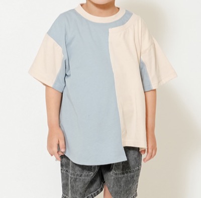 RIO（リオ）ホワイトxライトブルーのTシャツ
