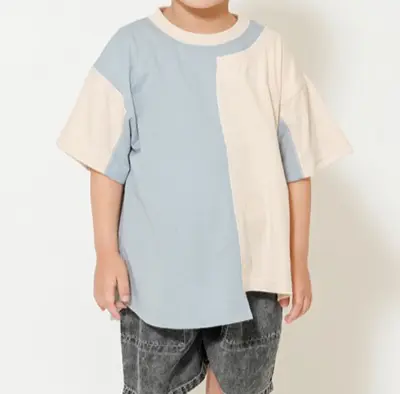 RIO(リオ)ホワイトxライトブルーのTシャツ