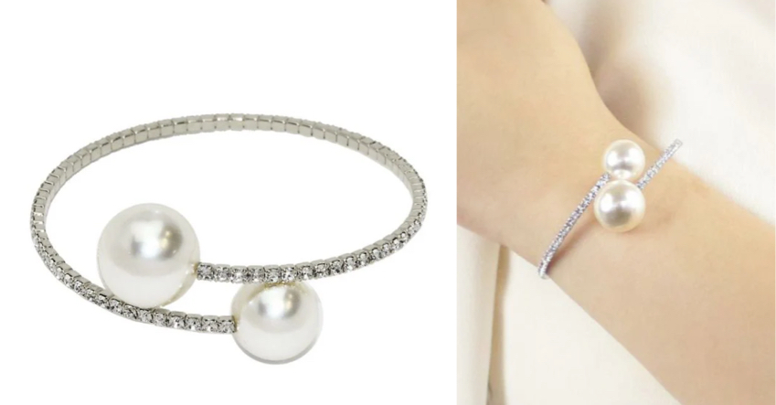 OSEWAYA(お世話や)シルバーxパールのバングル