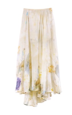 RE SYU RYU(リシュリュ)ホワイトのフローラル柄スカート