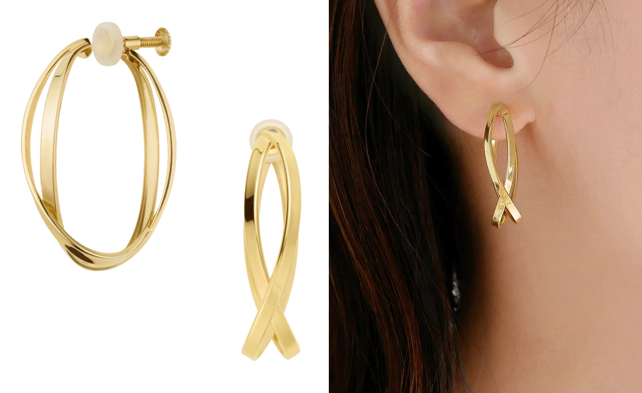 Vendome Aoyama(ヴァンドーム青山)ゴールドのダブルフープイヤリング