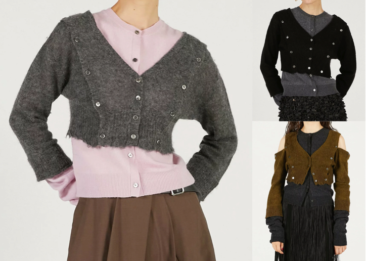 PRANK PROJECT（プランク プロジェクト）グレーxピンクのマルチウェイニット