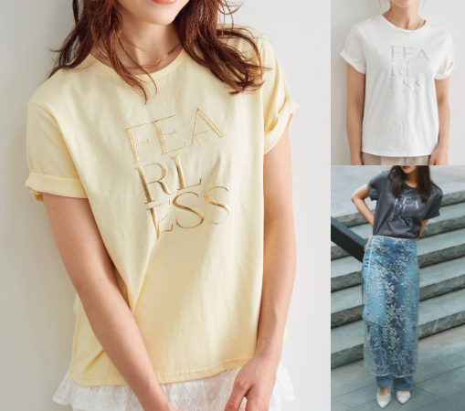 stolaイエローのロゴTシャツ