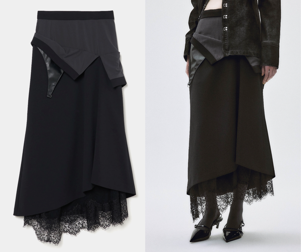 tanaka daisuke（タナカ ダイスケ）ブラックのレーススカート