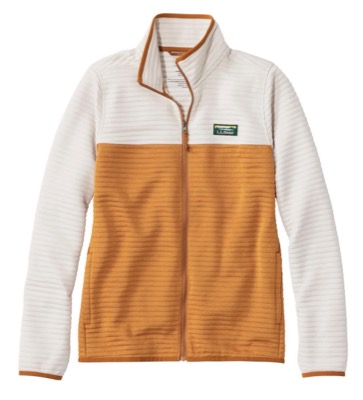 L.L.Bean（エルエルビーン）ホワイトxライトブラウンのジップスウェット