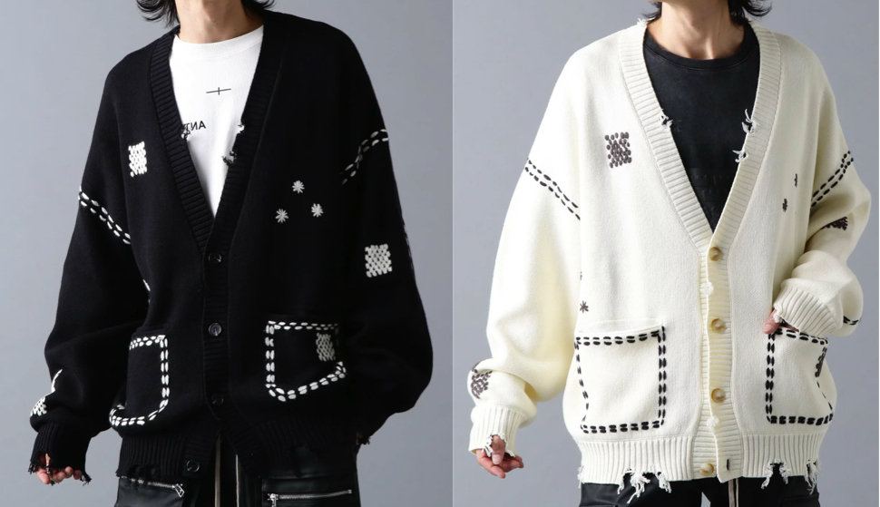 DANKE SCHON（ダンケシェーン）ブラックのハンドステッチカーディガン