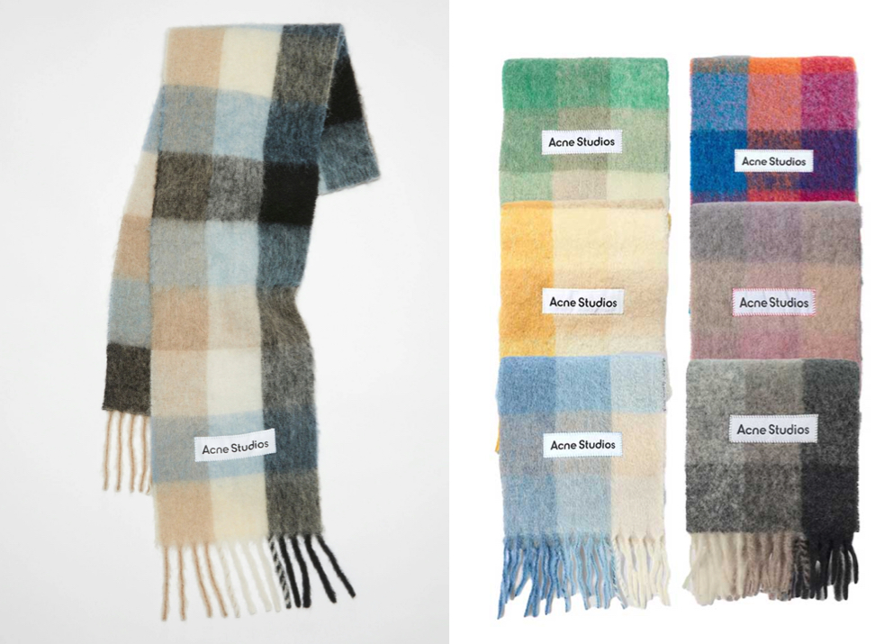 ACNE STUDIOS（アクネ ストゥディオズ）ネイビー系のチェック柄マフラー
