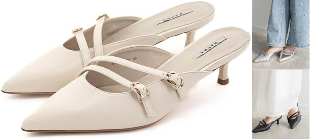 ホワイトのストラップサンダル