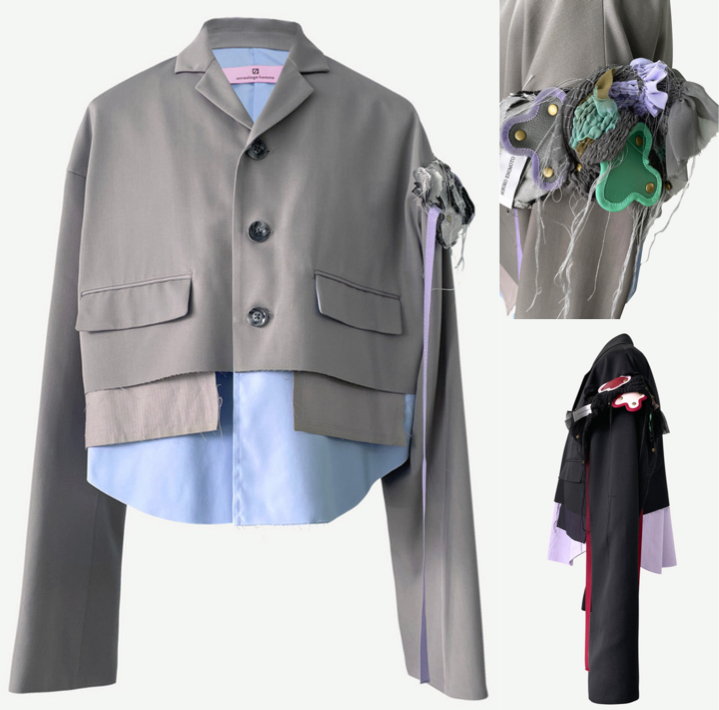 anrealageグレーの袖デザインジャケット