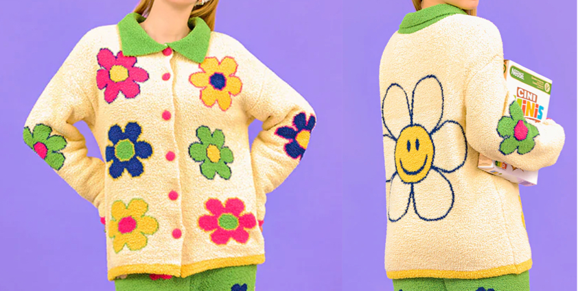 wigglewiggle（ウィグルウィグル）ホワイトのフラワーデザインカーディガン