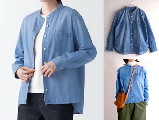 無印良品ブルーデニムシャツ