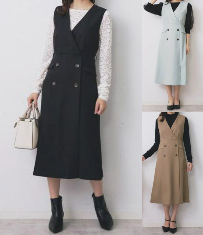 INDEX(インデックス)ブラックのトレンチワンピース