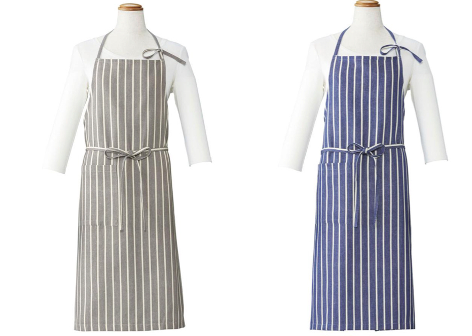 365メソッドグレーストライプのエプロン