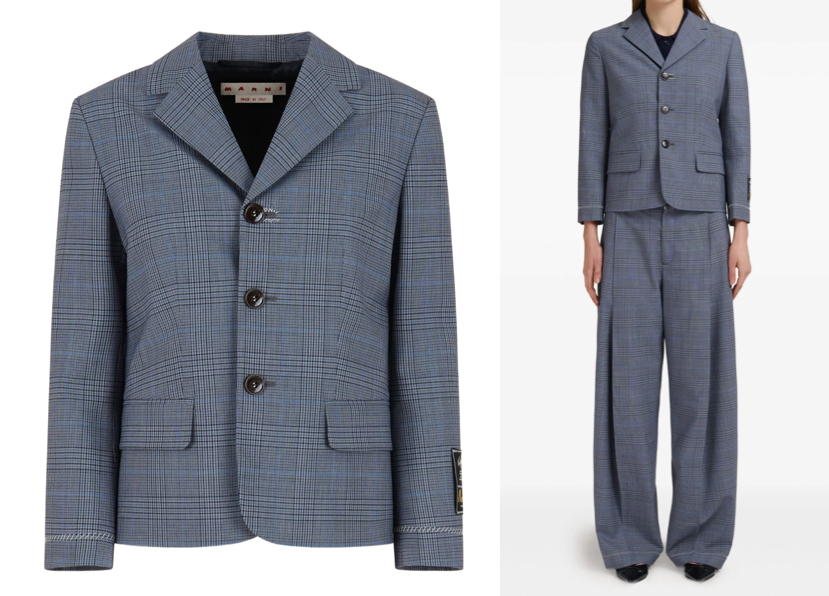 MARNI グレーのチェックジャケット