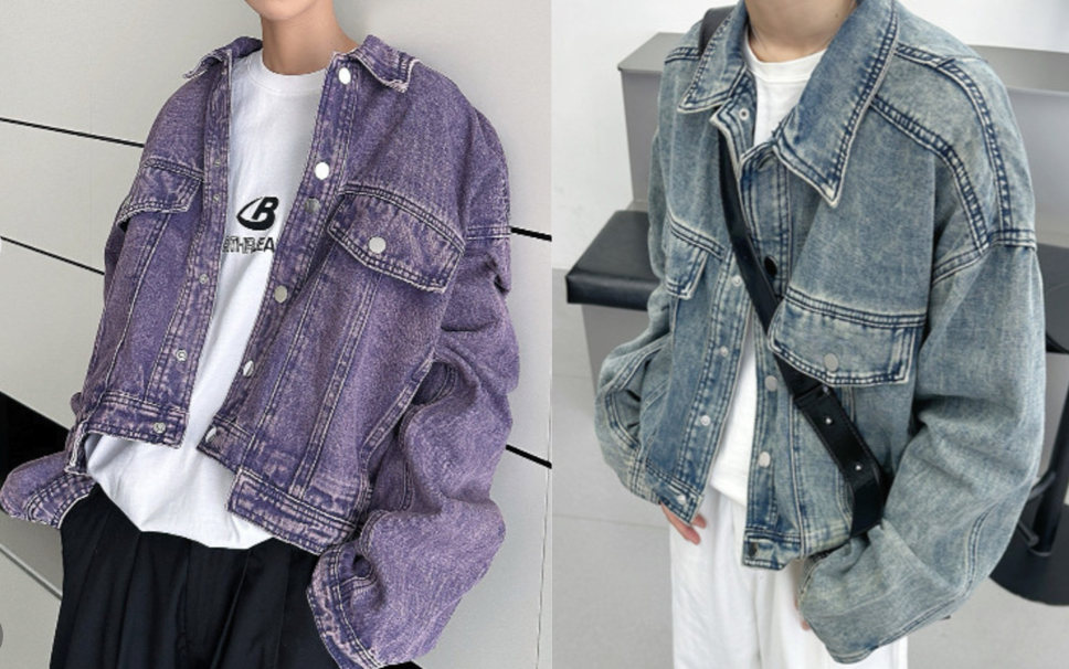 neos(ネオス)パープルのデニムジャケット