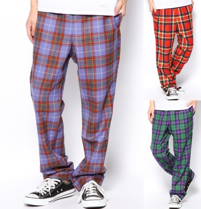 BEAUTY&YOUTH UNITED ARROWS(ビューティーアンドユース)パープルxレッドのチェック柄パンツ