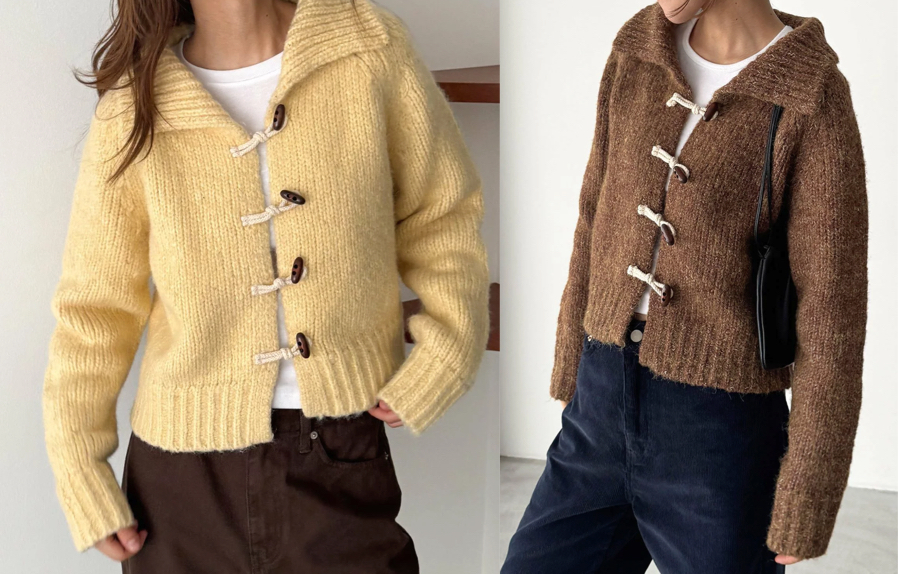 El mar（エルマール）イエローのニットカーディガン