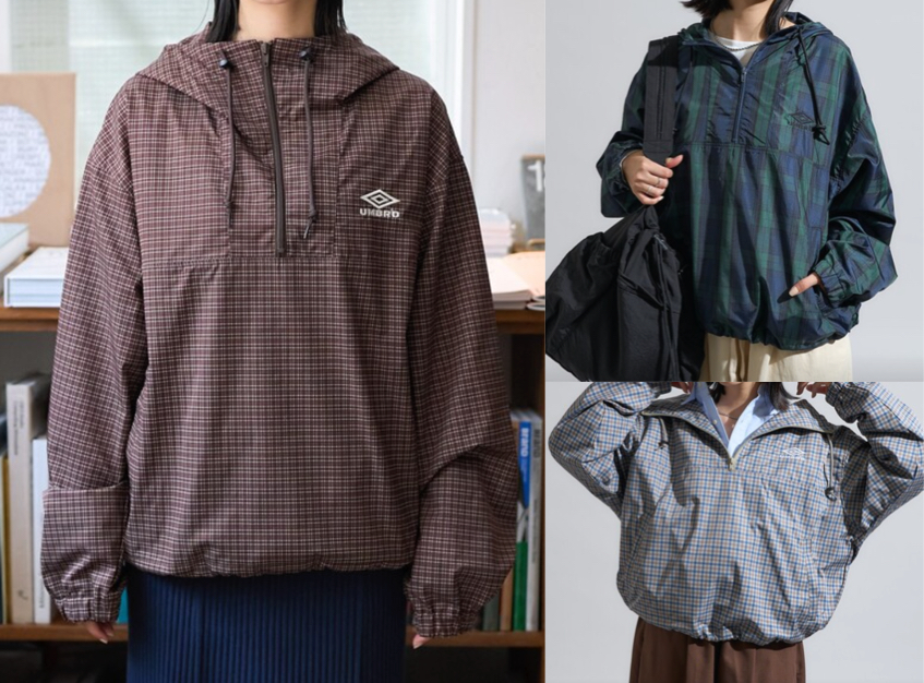 FREAK'S STORE(フリークスストア)ブラウンのチェック柄アノラックパーカー