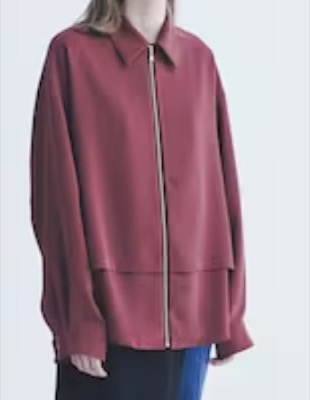 CULLNI(クルニ)赤いレイヤードジップシャツ