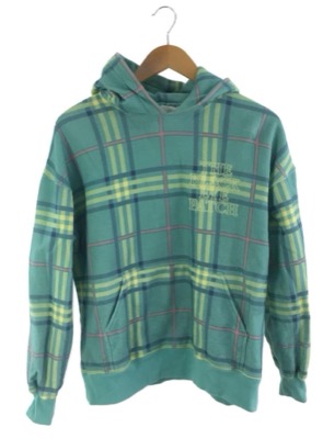 THE BLACK EYE PATCHグリーンのチェック柄パーカー