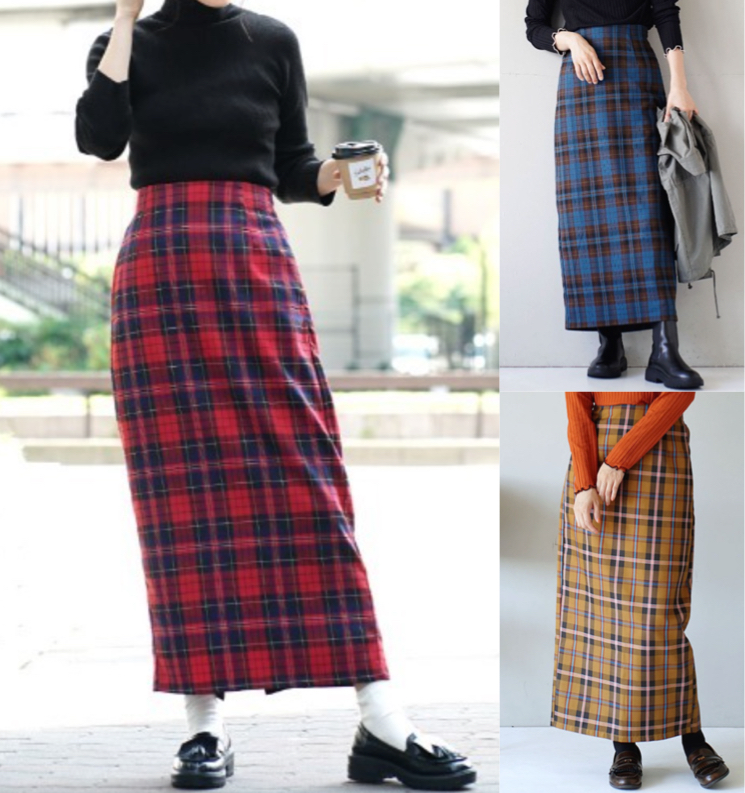 zootie(ズーティー)赤いタータンチェックタイトスカート