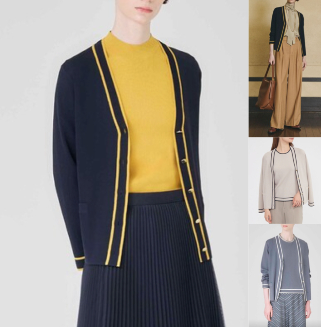 Paul Stuart(ポールス・チュアート)ネイビーの配色カーディガン