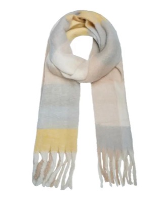 beautyandmore（ビューティーアンドモア）イエローxサックスブルーのマフラー