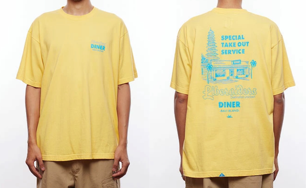 Liberaiders(リベレイダース)イエローのバックプリントTシャツ