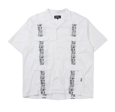 Peace and After(ピースアンドアフター)ホワイトのケーブルデザインシャツ