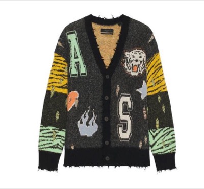 ALLSAINTS(オールセインツ)ブラックのパッチデザインカーディガン