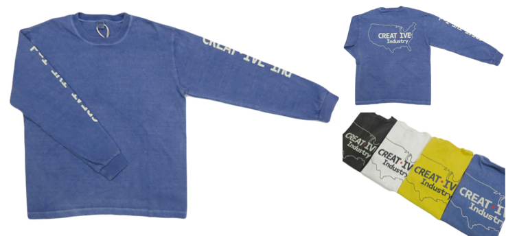 BARNS（バーンズ）ブルーのプリントTシャツ