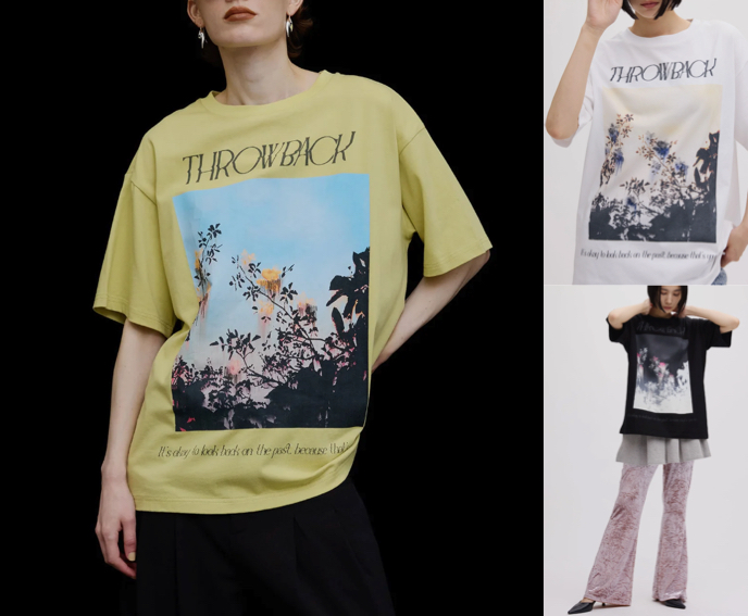 Ameri(アメリ)イエローのグラフィックTシャツ