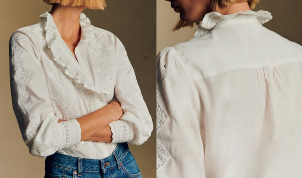 sezaneホワイトのレースブラウス