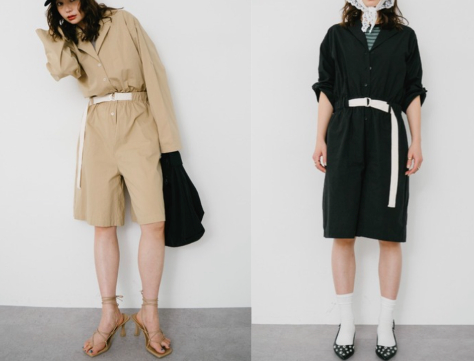 HANNEオープンカラーショートオールインワン