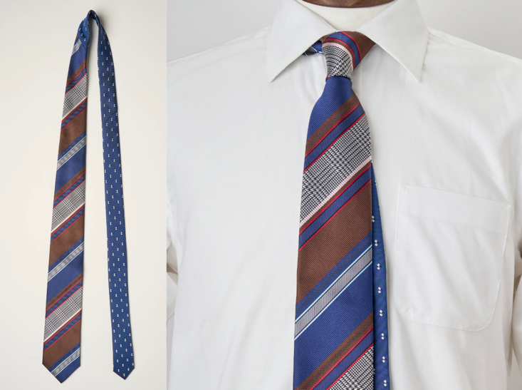 giraffe（ジラフ）ブルーのチェック柄ネクタイ