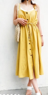 Milk tea(ミルクティー)イエローのキャミワンピース