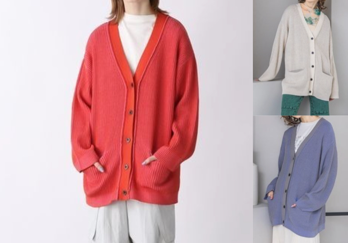 JEANASIS(ジーナシス)赤いVネックカーディガン