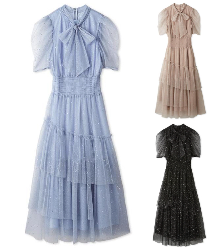 FURFUR（ファーファー）サックスブルーのチュールワンピース