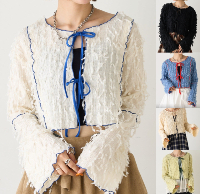 w closet（ダブルクローゼット）アイボリーの配色メロウブラウス