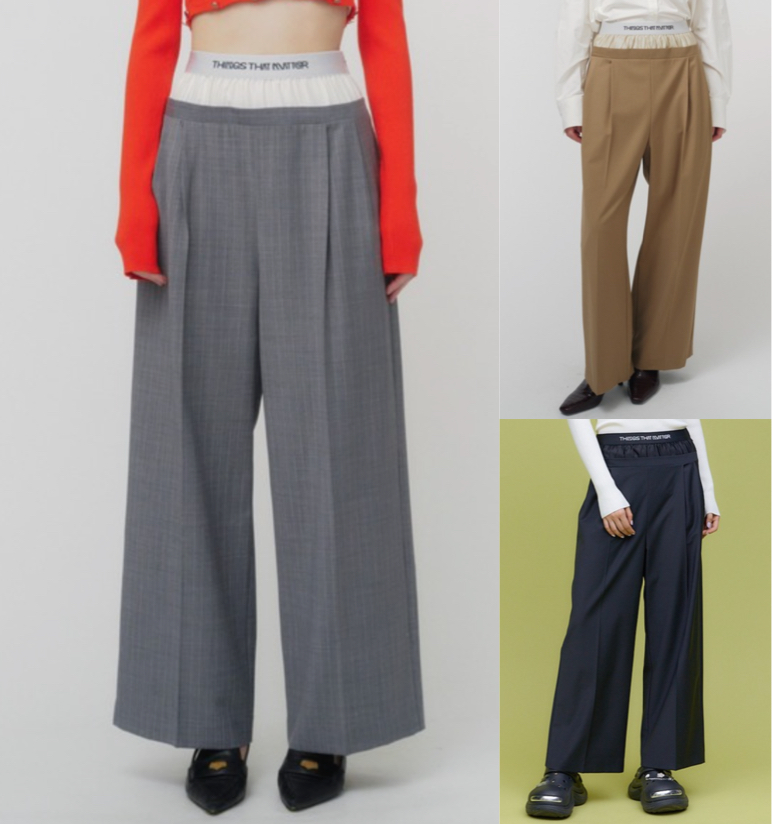 UN3D.(アンスリード)グレーのレイヤードパンツ